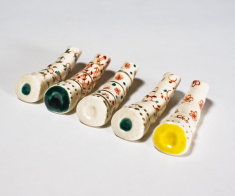 Iro-é Chopstick Rests by Kotoura Kiln: click to enlarge