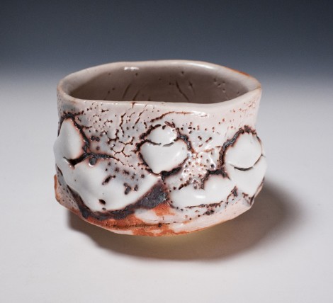 Shino Tea Ceremony Bowl by Suzuki Tomio: click to enlarge