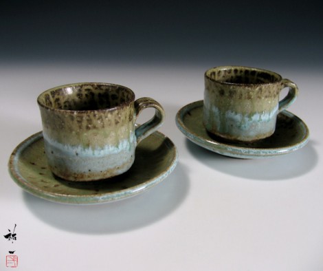 Haiyūsai Tea Cup Set by Ikai Yūichi: click to enlarge