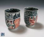Aka-ir&#233; Green Tea Cup Set by Murata Tetsu
