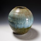 Haiyū Ash Glazed Tsubo Jar by Ikai Yūichi