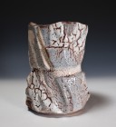 Nezumi Shino Vase by Suzuki Tomio