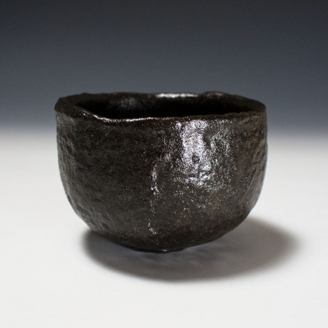 Kuro Raku Tea Ceremony Bowl by Sawada Hiroyuki: click to enlarge