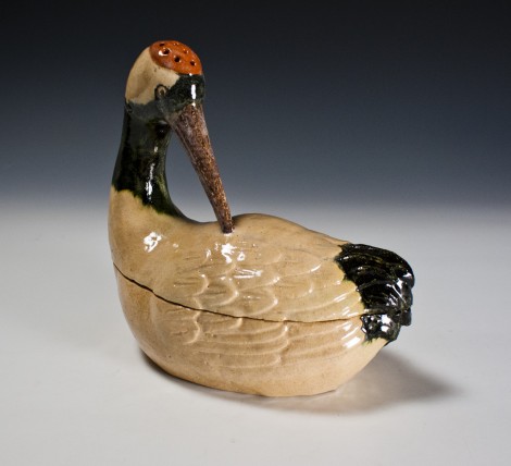 Tsuru Incense Burner by Sawada Hiroyuki: click to enlarge