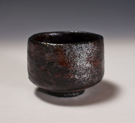 Kuro Raku Tea Ceremony Bowl by Sawada Hiroyuki: click to enlarge