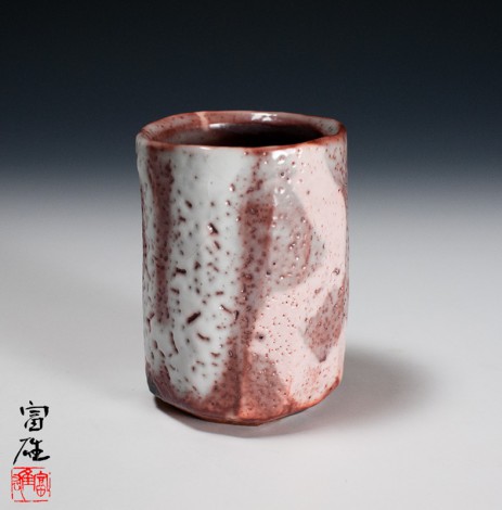 Murasaki Shino Beer Glass by Suzuki Tomio: click to enlarge