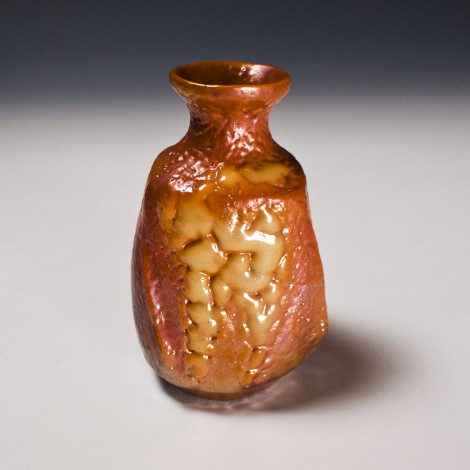 Yōhen-kin Shino Saké Flask by Suzuki Tomio: click to enlarge