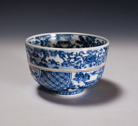 Sometsuké Tea Ceremony Bowl by Wada Tōzan: click to enlarge