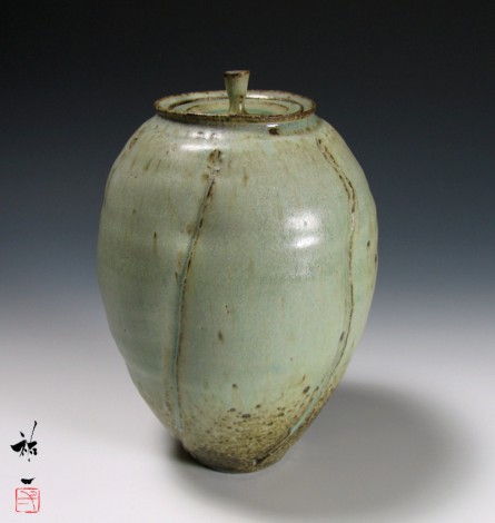 Haiyūsai Lidded Tsubo Jar by Ikai Yūichi: click to enlarge