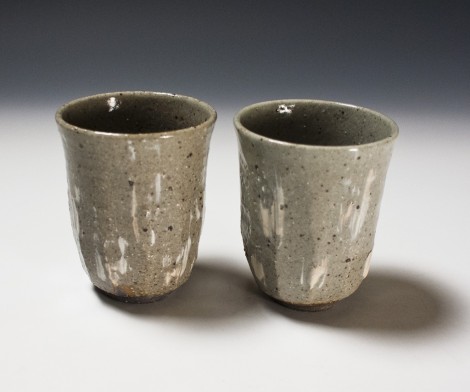 Haiyūsai Pottery Glass Set by Ikai Yūichi: click to enlarge