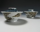 Sansui Tetsu-é Rice Bowl Set by Murata Tetsu