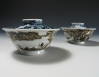Sansui Tetsu-é Rice Bowl Set by Murata Tetsu