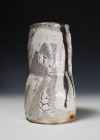 Haku-kin Shino Vase by Suzuki Tomio