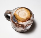 Nezumi Shino Coffee Cup by Suzuki Tomio