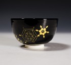 Kirikané Snow Flower Tea Ceremony Bowl by Wada Tōzan