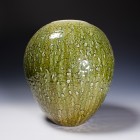 Haitō Ryokusai Ash Glazed Tsubo Jar by Ikai Yūichi